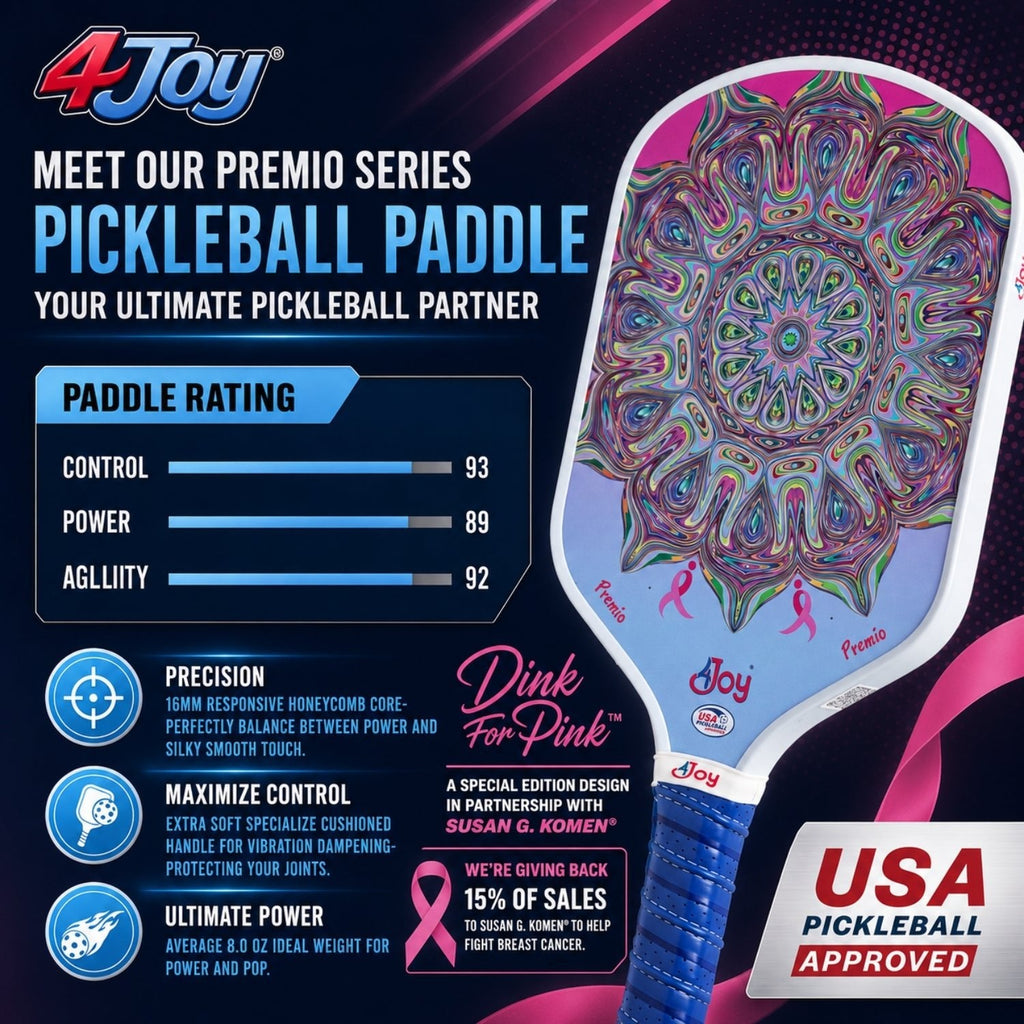 DinkForPink Special Edition 4Joy Pickleball Paddle Premio Series