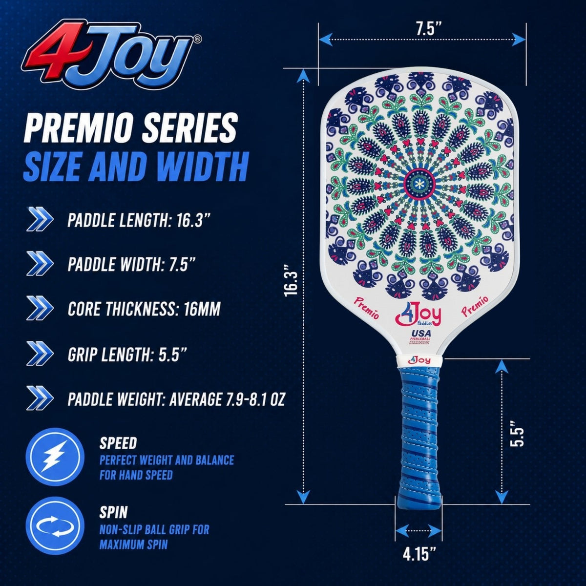 Fitz 4Joy Pickleball Paddle Premio Series